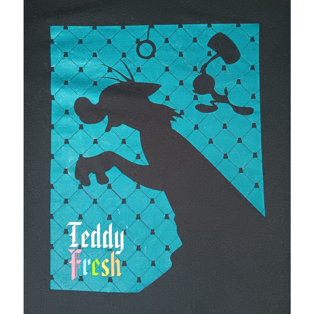 Teddy Fresh x Looney Tunes Adult Small T-shirt Oversized Black Sylvester Tweety - Picture 5 of 8